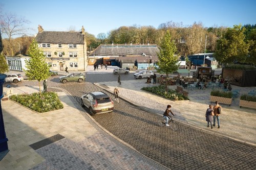 This image provides an illustration of some potential improvements for Bank Street, Rawtenstall.